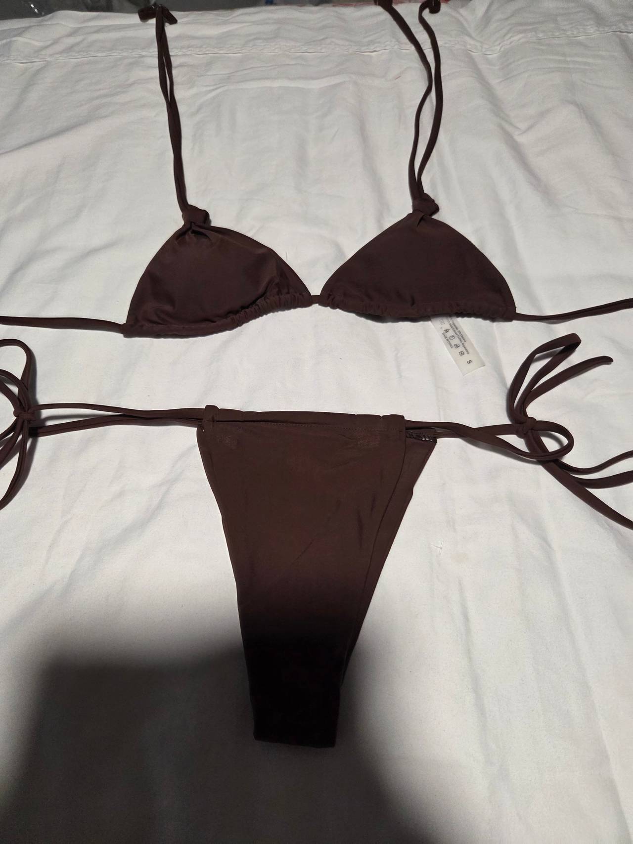 Brown Triangle String Bikini Set