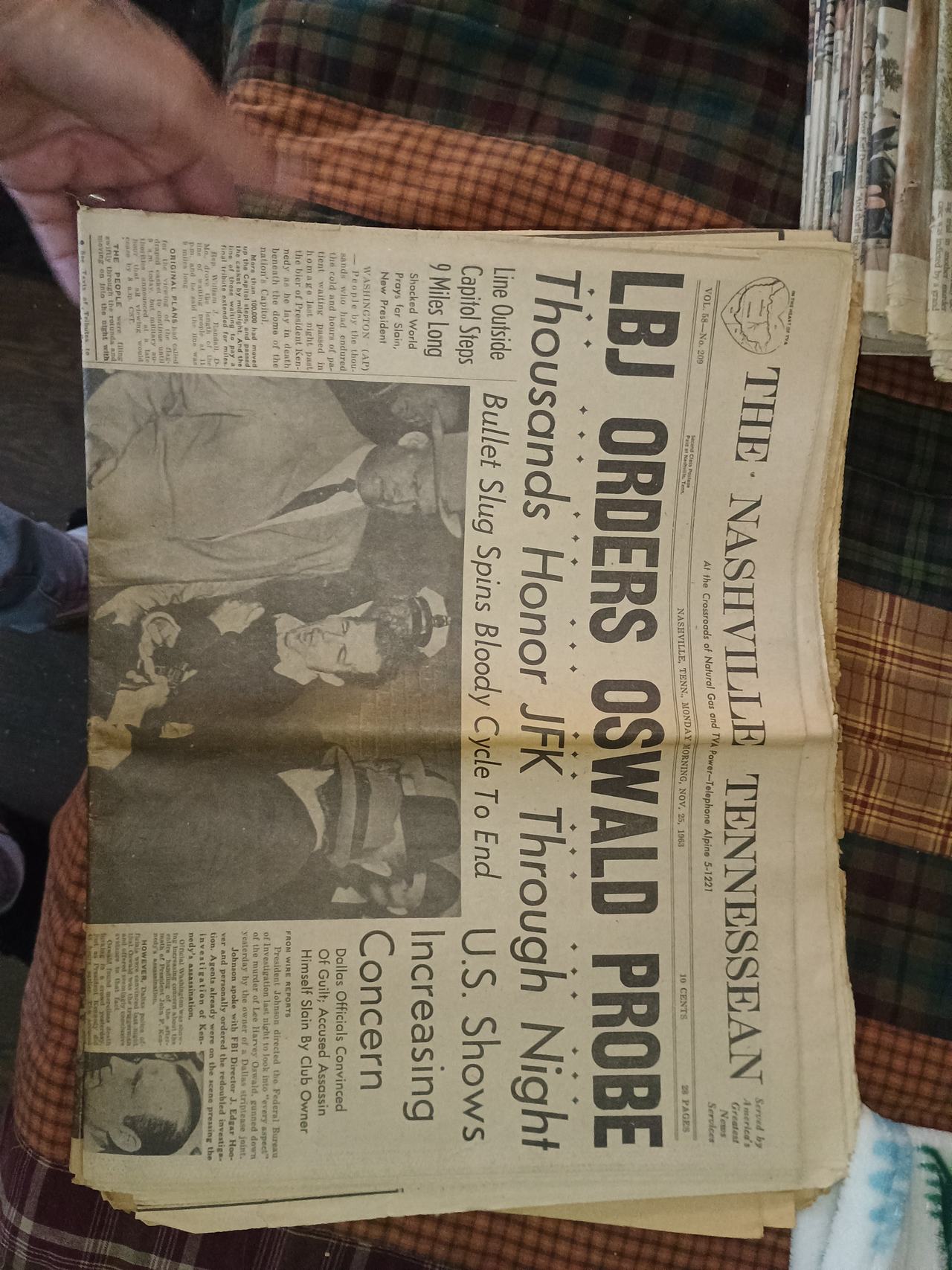 The Nashville Tennessean November 25, 1963 Newspaper