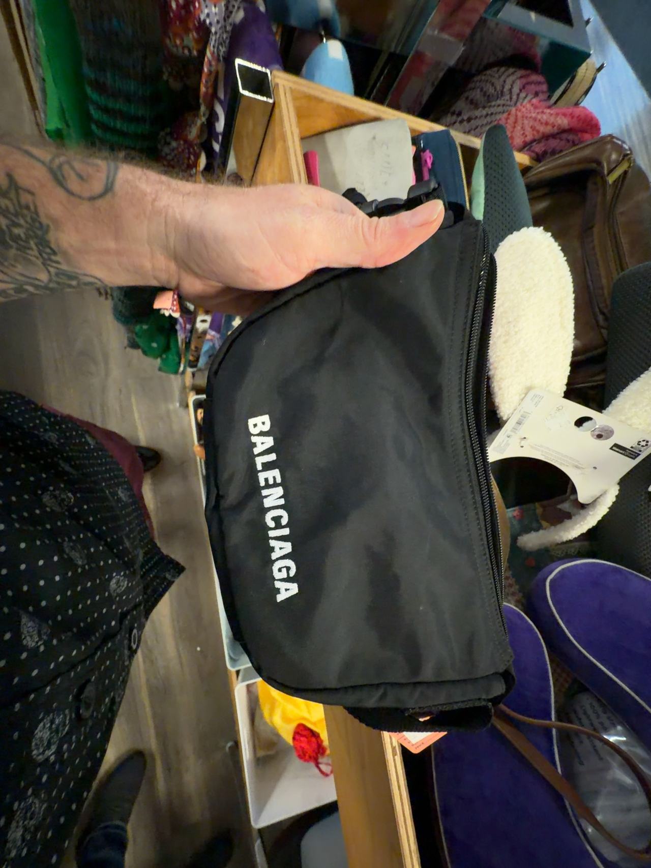 Balenciaga Wheel Sling Bag Black