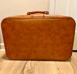 Vintage 1970s Mid-Century Faux Leather Suitcase - Image 2