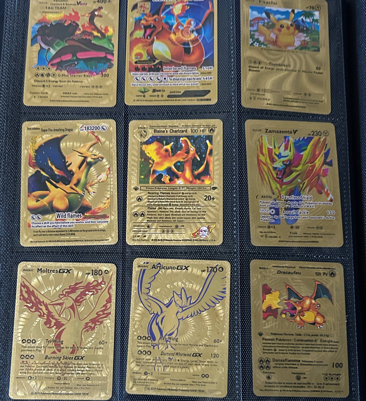 Custom Gold Metal Pokemon Card Collection