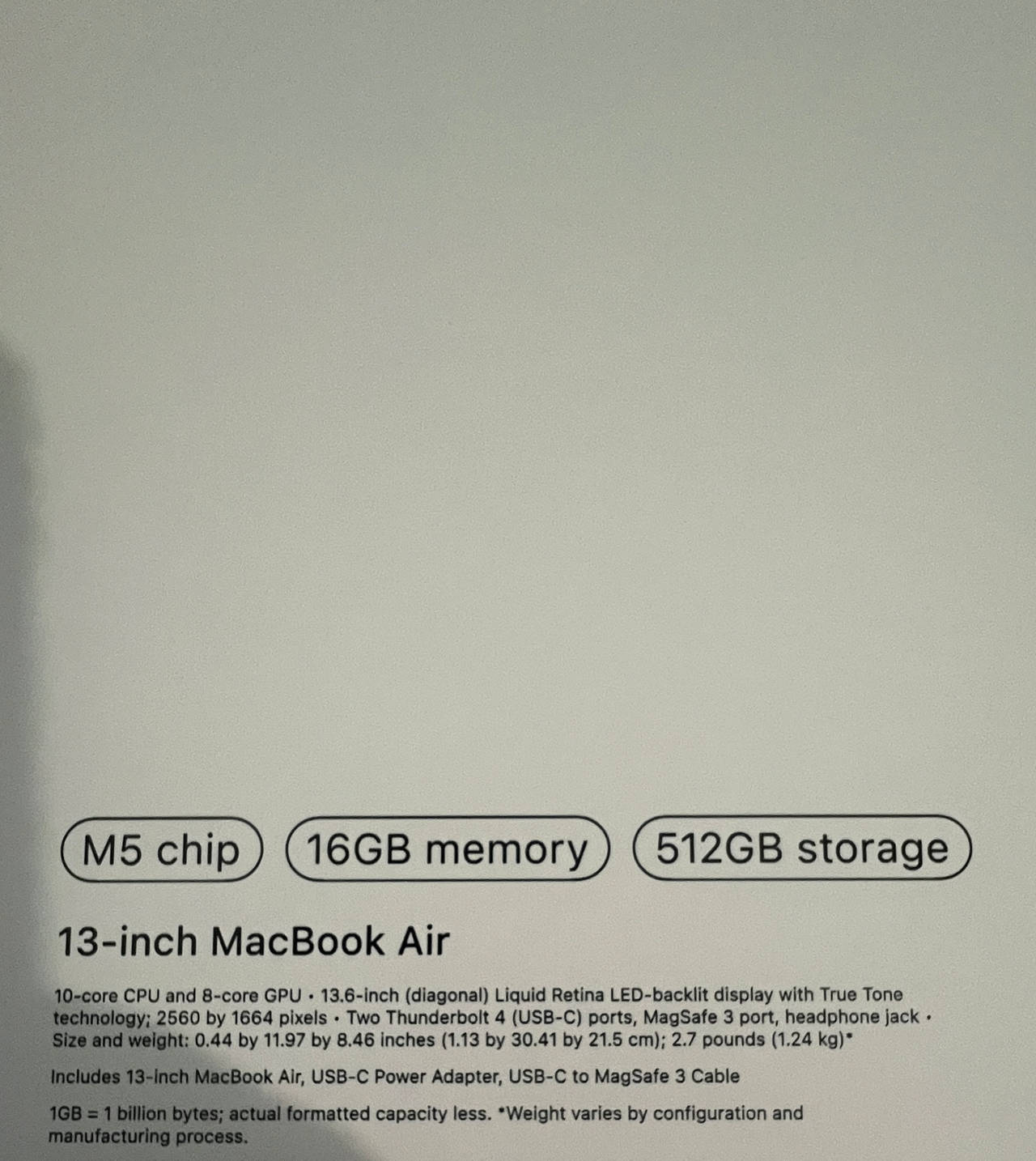 Apple MacBook Air 13-inch (M3, 2024) 16GB RAM 512GB SSD