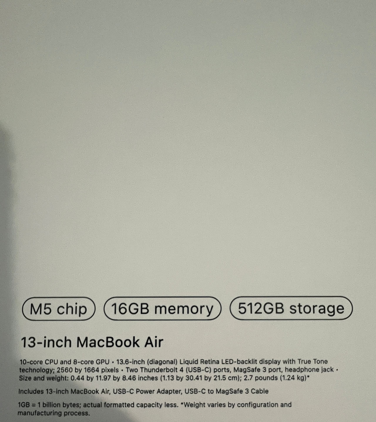 Apple MacBook Air 13-inch (M3, 2024) 16GB RAM 512GB SSD