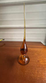 Viking Glass Amber Long Tail Bird Figurine - Image 4