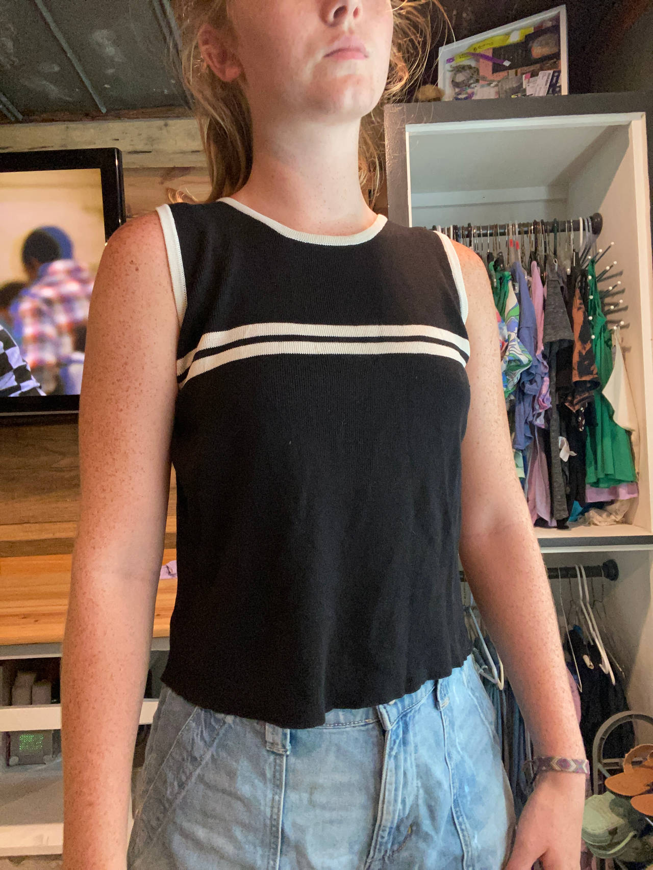 Sleeveless Ribbed Knit Tank Top