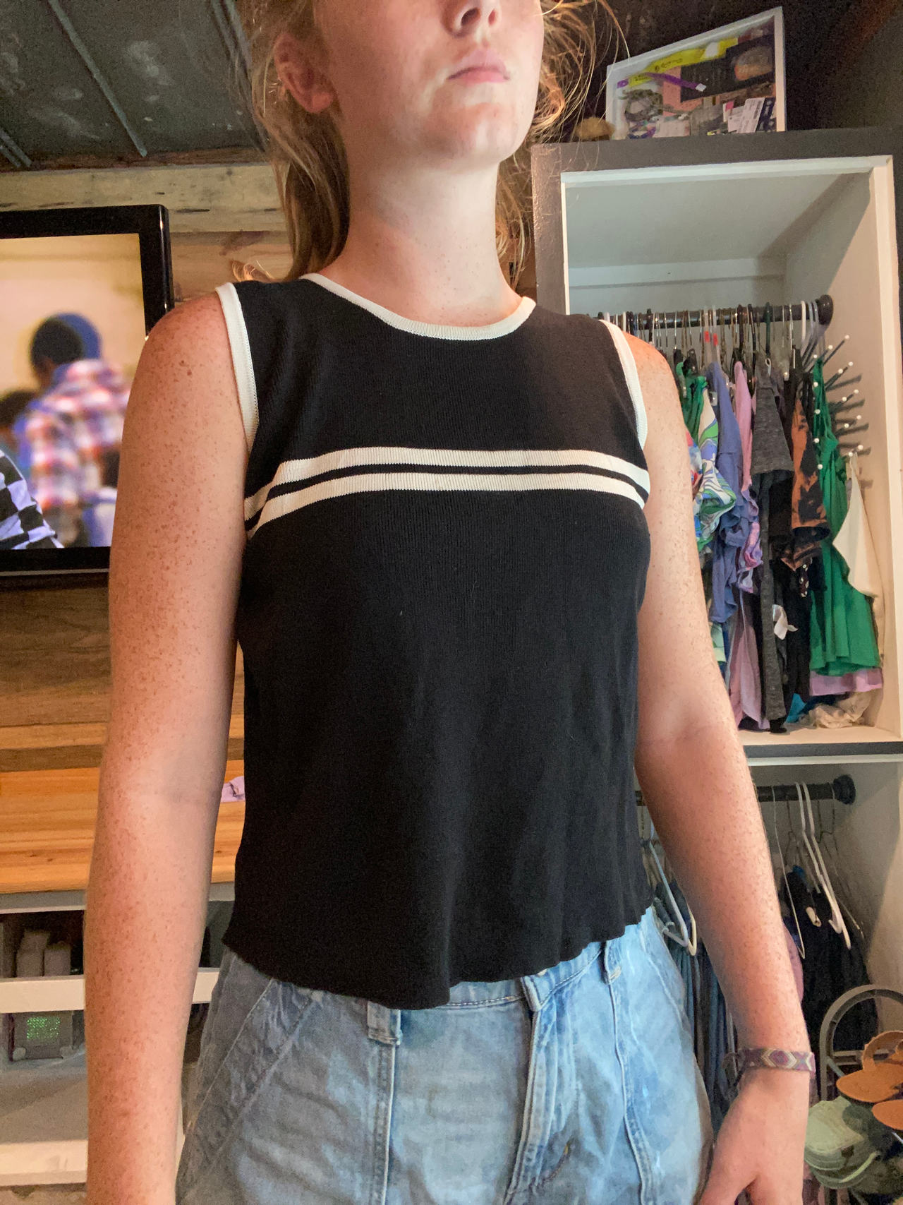 Sleeveless Ribbed Knit Tank Top