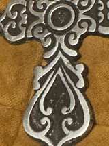 Ornate Silver Metal Wall Cross - Image 2