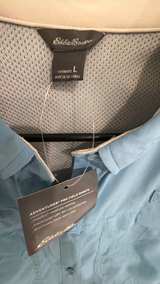 New Eddie Bauer Women's Mountain Short Sleeve Shirt large light blue - Image 2