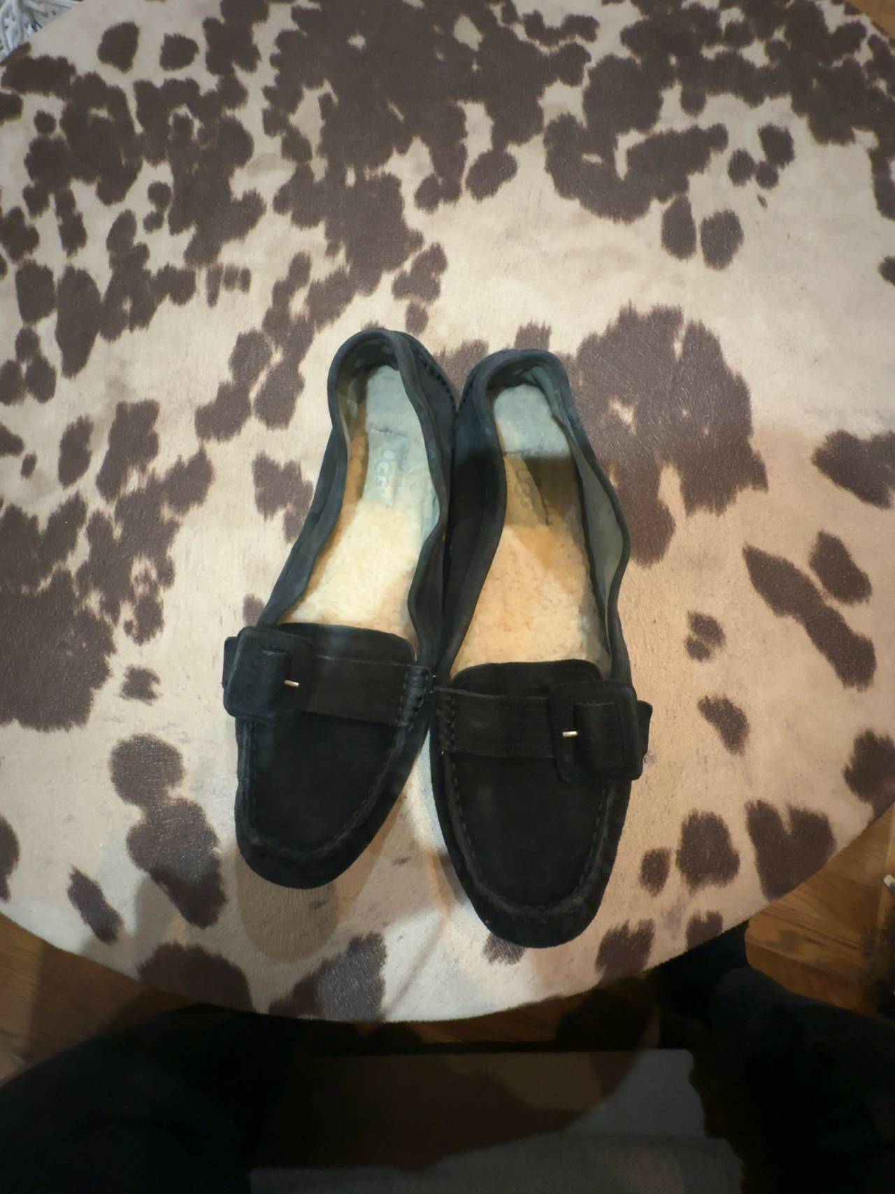 UGG Driving Loafer Black Suede Womens size 9