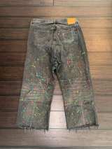 Levi's PREMIUM 501 90’s BIG E Custom Paint Splatter CUT Jeans Size 15 Womens - Image 3