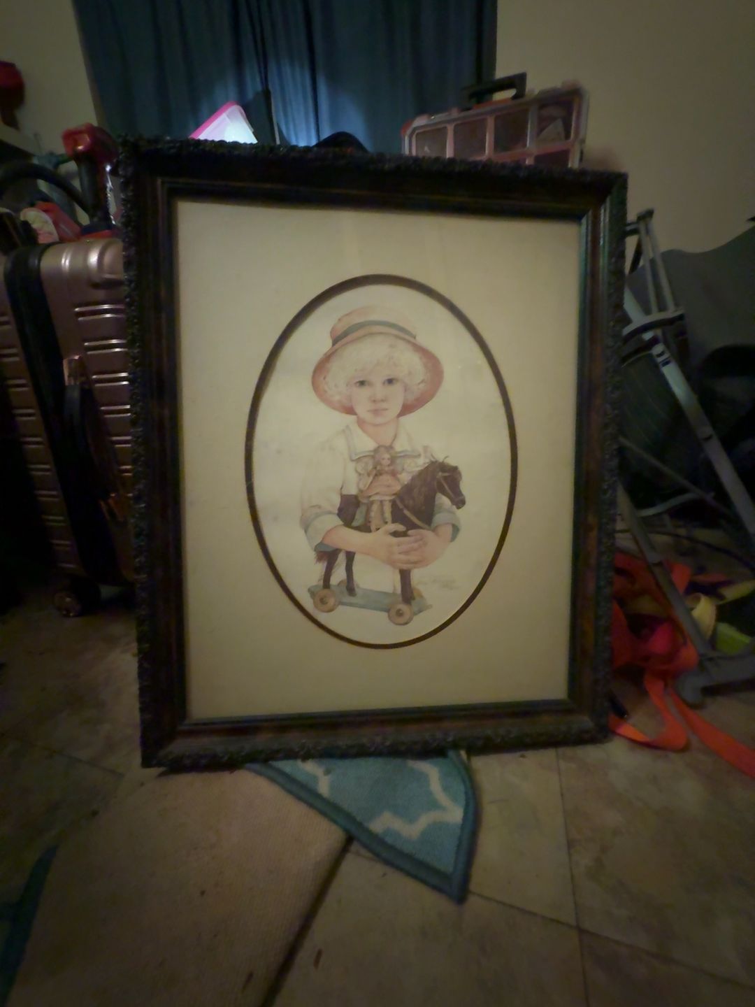 Jan Hagara Girl With Horse Signed Framed Print