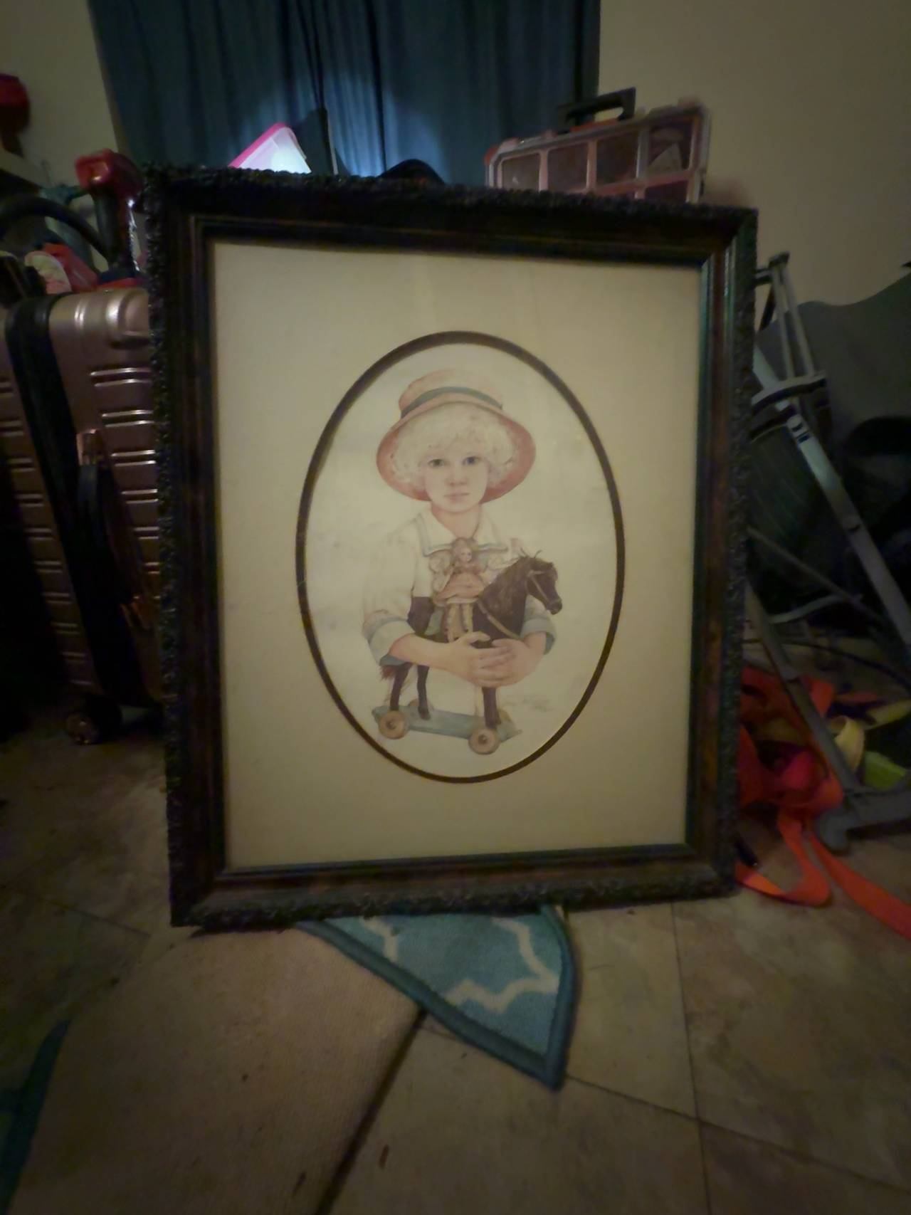 Jan Hagara Girl With Horse Signed Framed Print