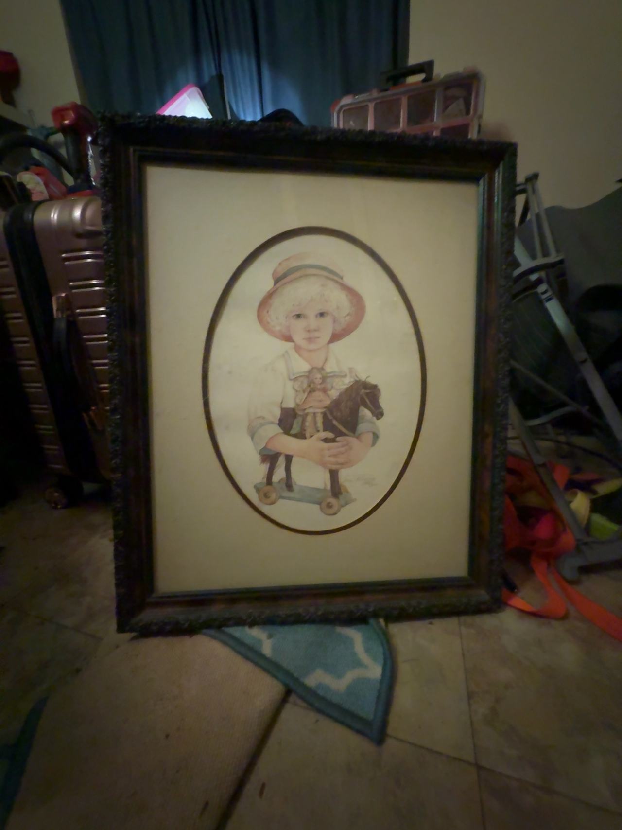 Jan Hagara Girl With Horse Signed Framed Print