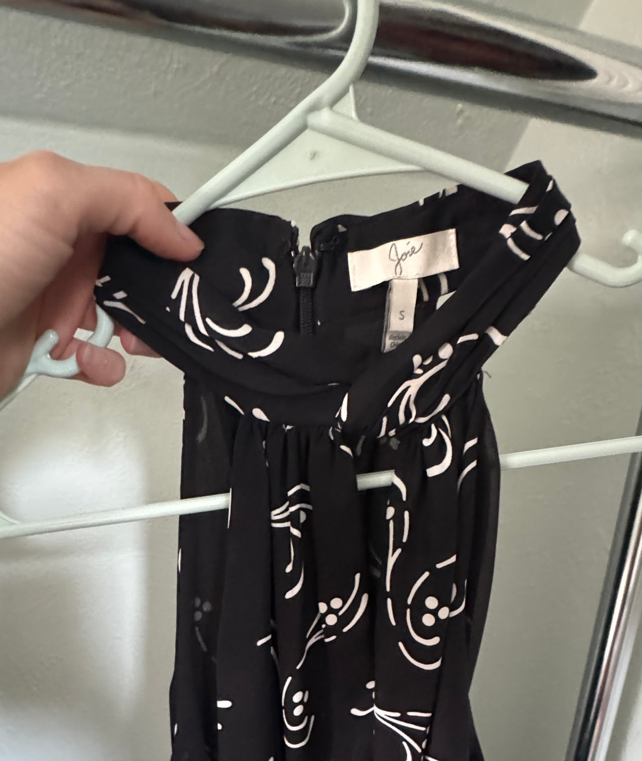 Joie Black and White Printed Halter Top