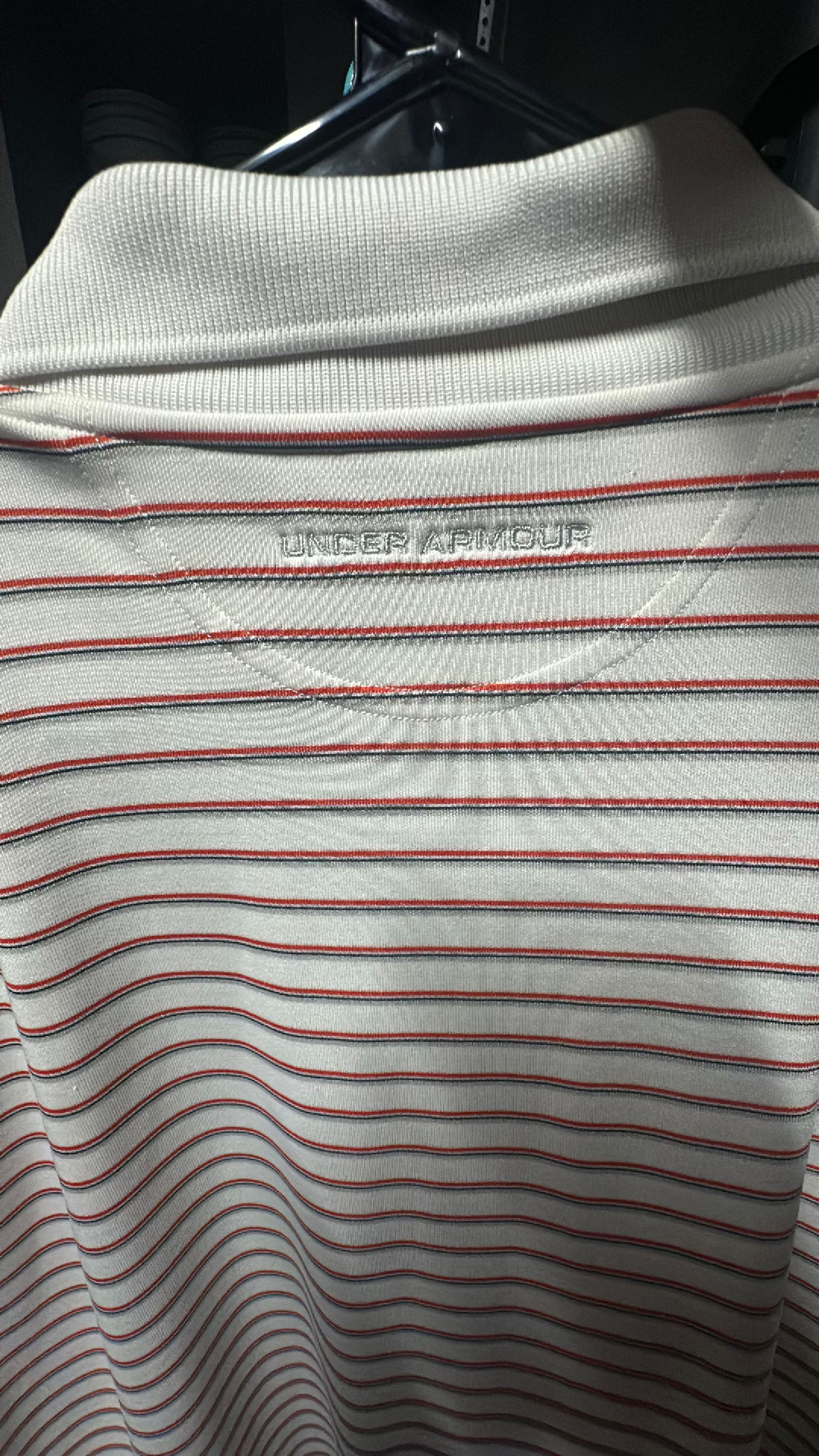 Under Armour Playoff 3.0 Stripe Golf Polo White/Red Size XL - Image 4