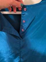 Christie & Jill Teal Satin Blouse - Image 3