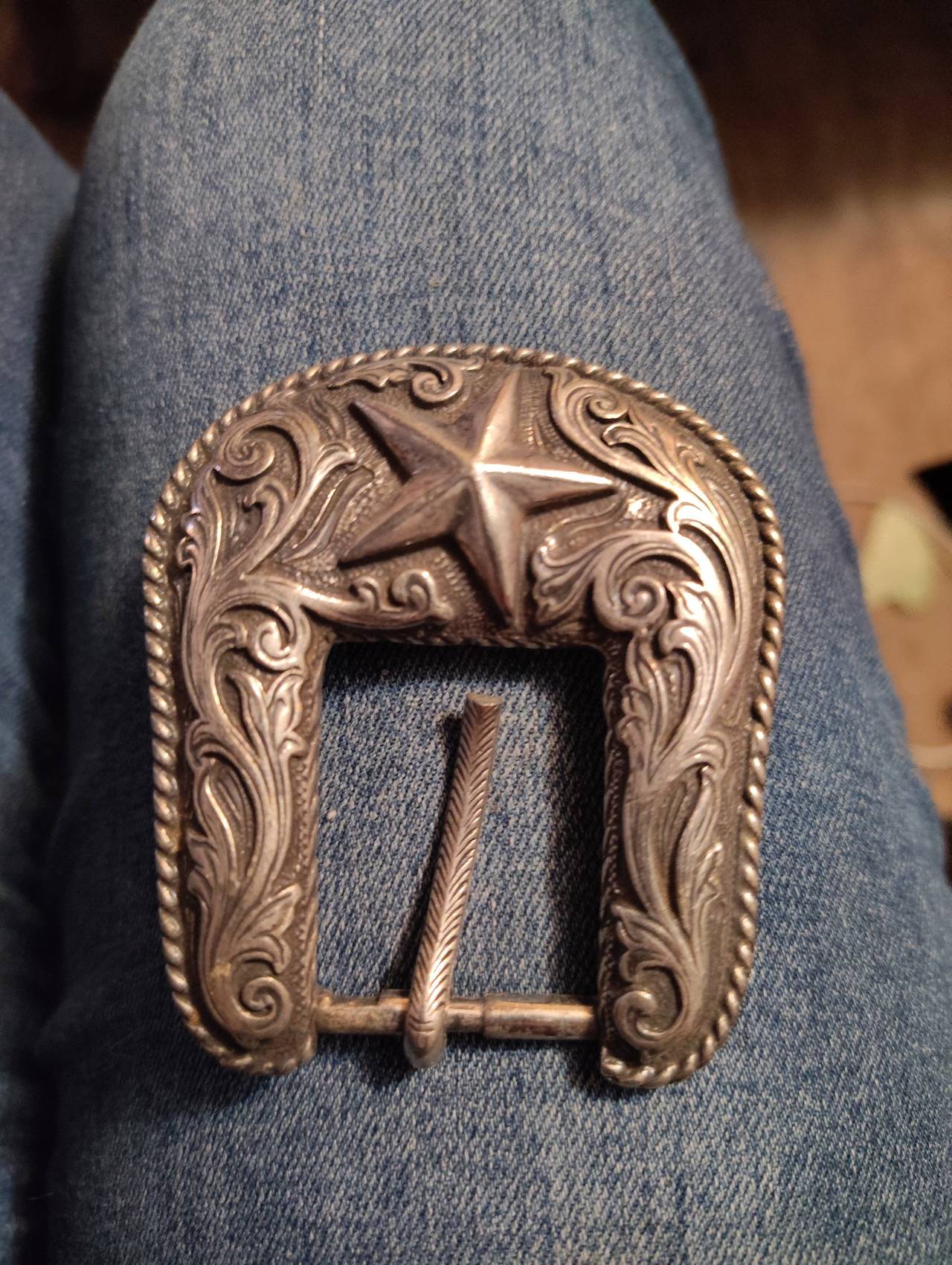 Montana Silversmiths Western Star Engraved Belt Buckle