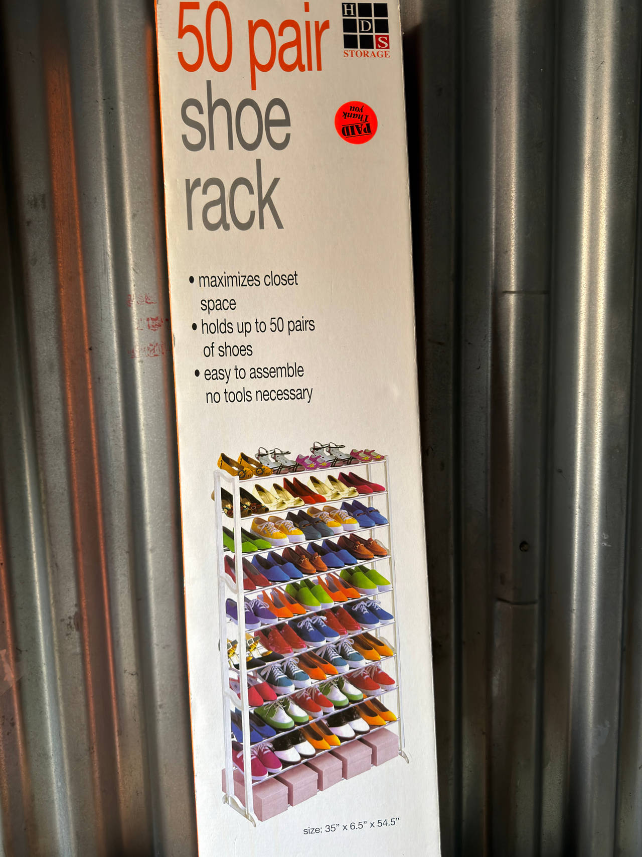 HDS Storage 50 Pair Shoe Rack