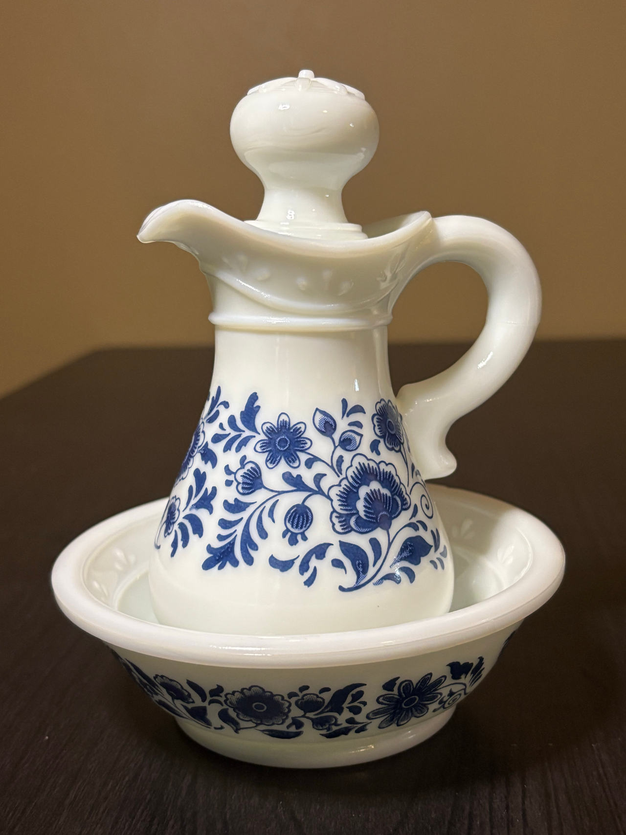 Vintage Avon Delft Blue Pitcher & Bowl Set