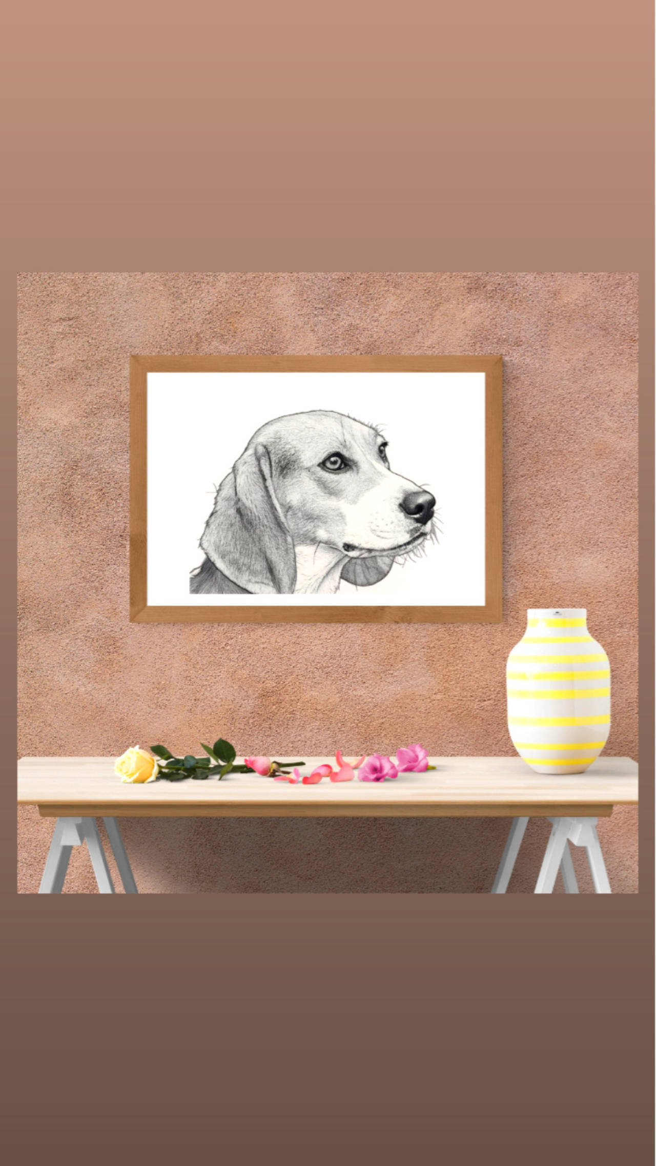 Framed Dog Sketch Art Print