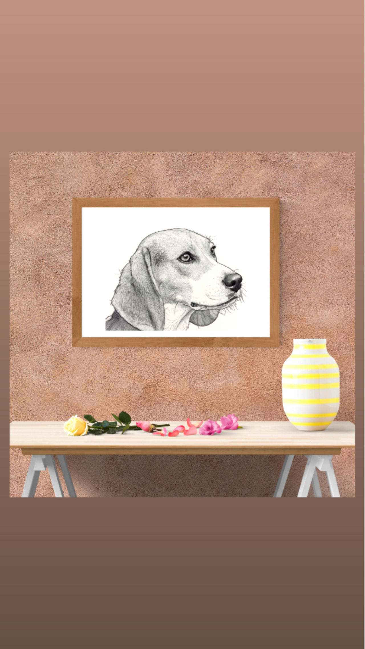 Framed Dog Sketch Art Print