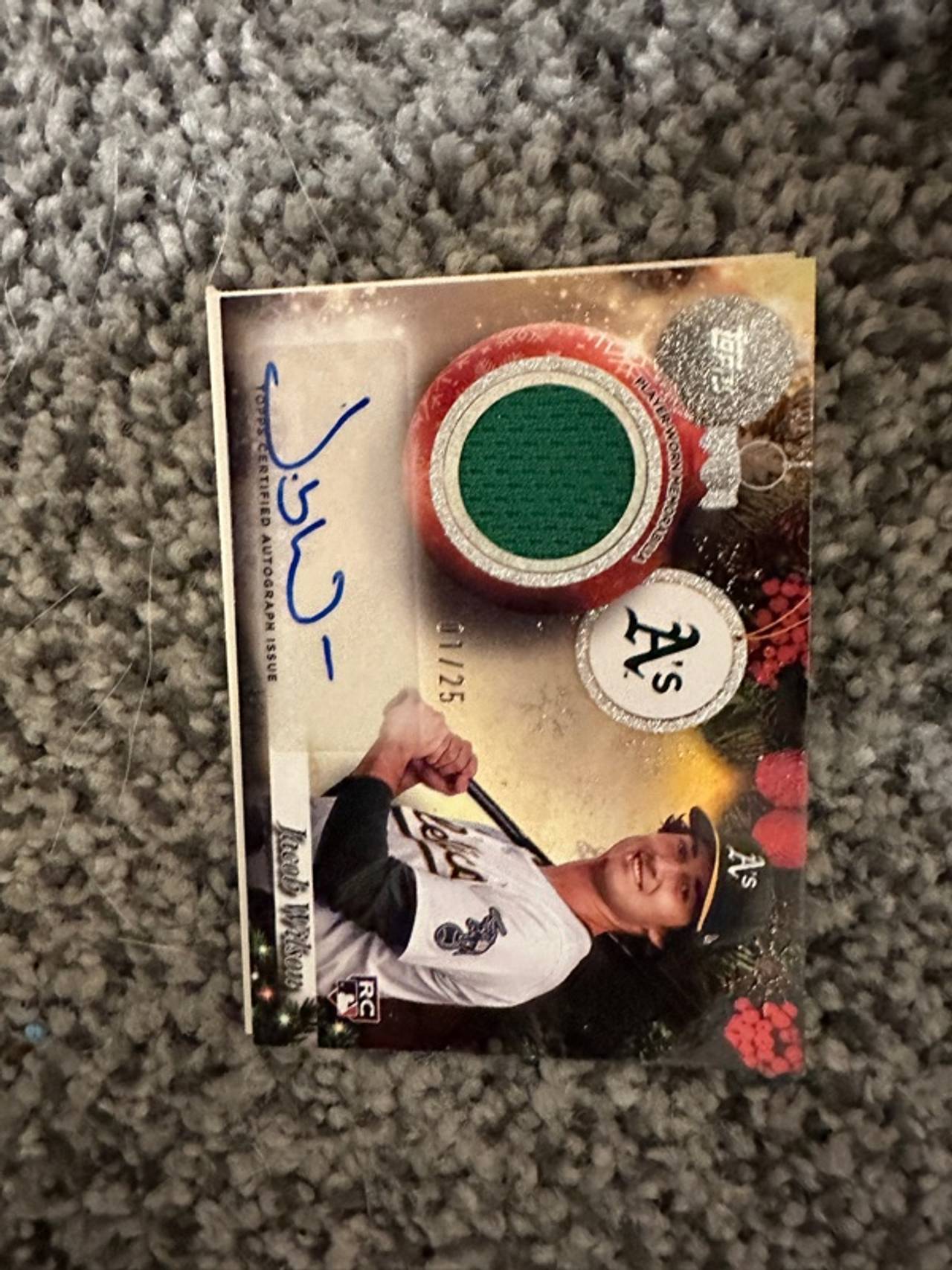 Topps holiday Jacob Wilson 2025 patch autograph /25
