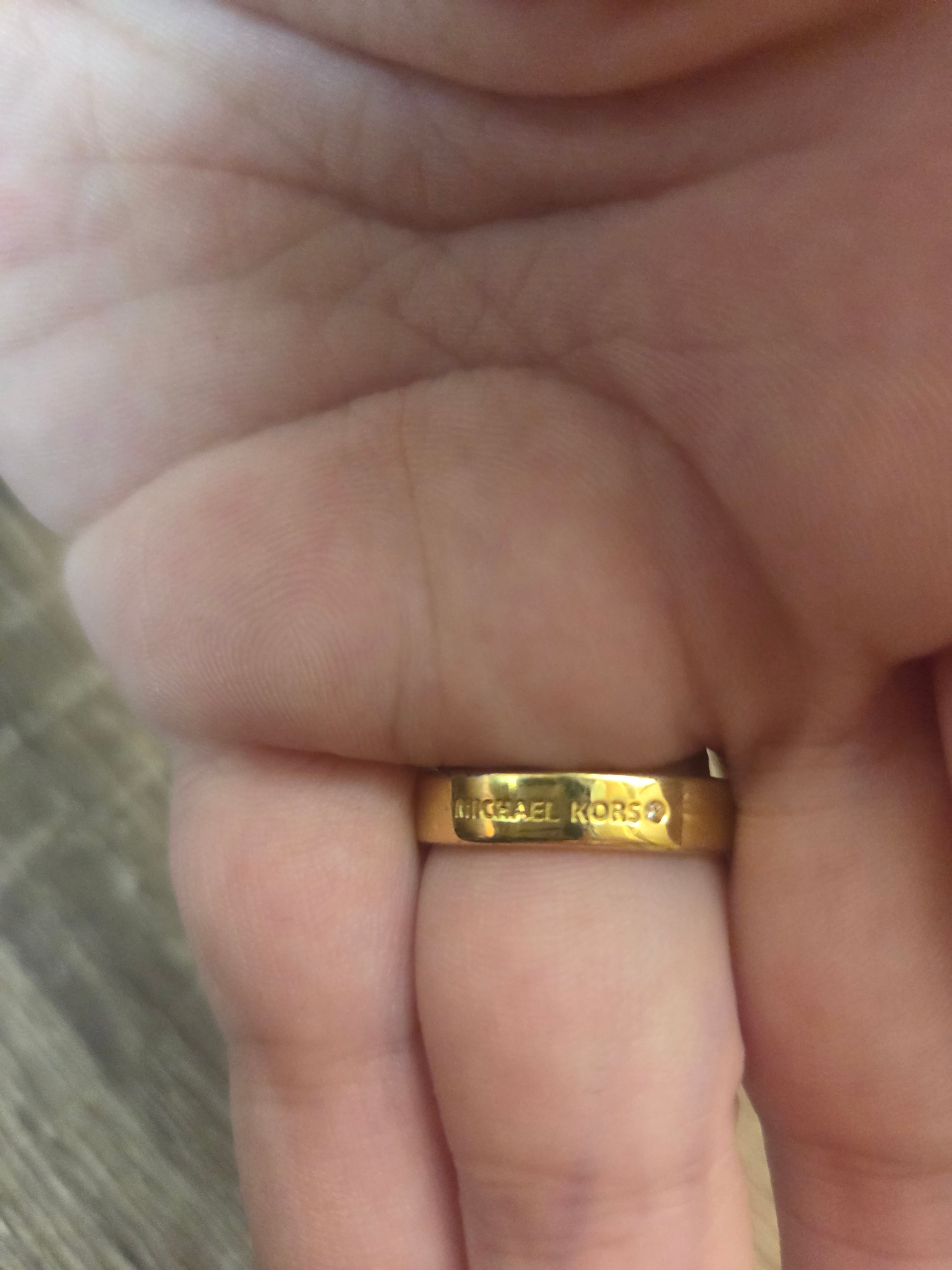 Michael Kors Gold-Tone Heart Charm Ring size 9