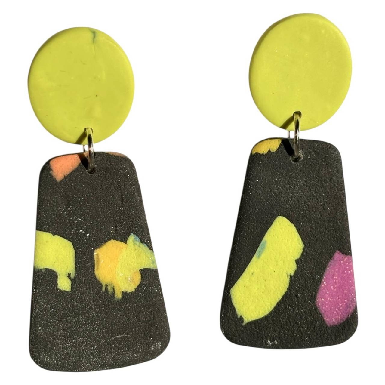 Handmade Polymer Clay Abstract Dangle Earrings