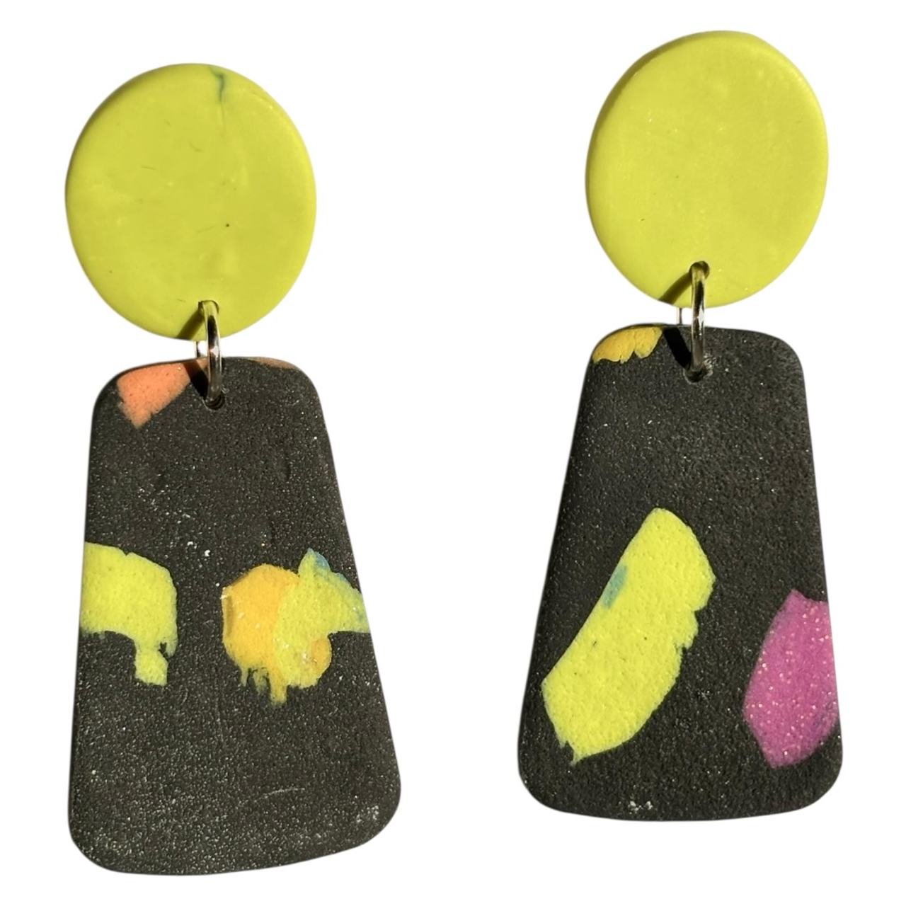Handmade Polymer Clay Abstract Dangle Earrings