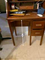 Small Vintage Wooden Roll Top Desk - Image 3