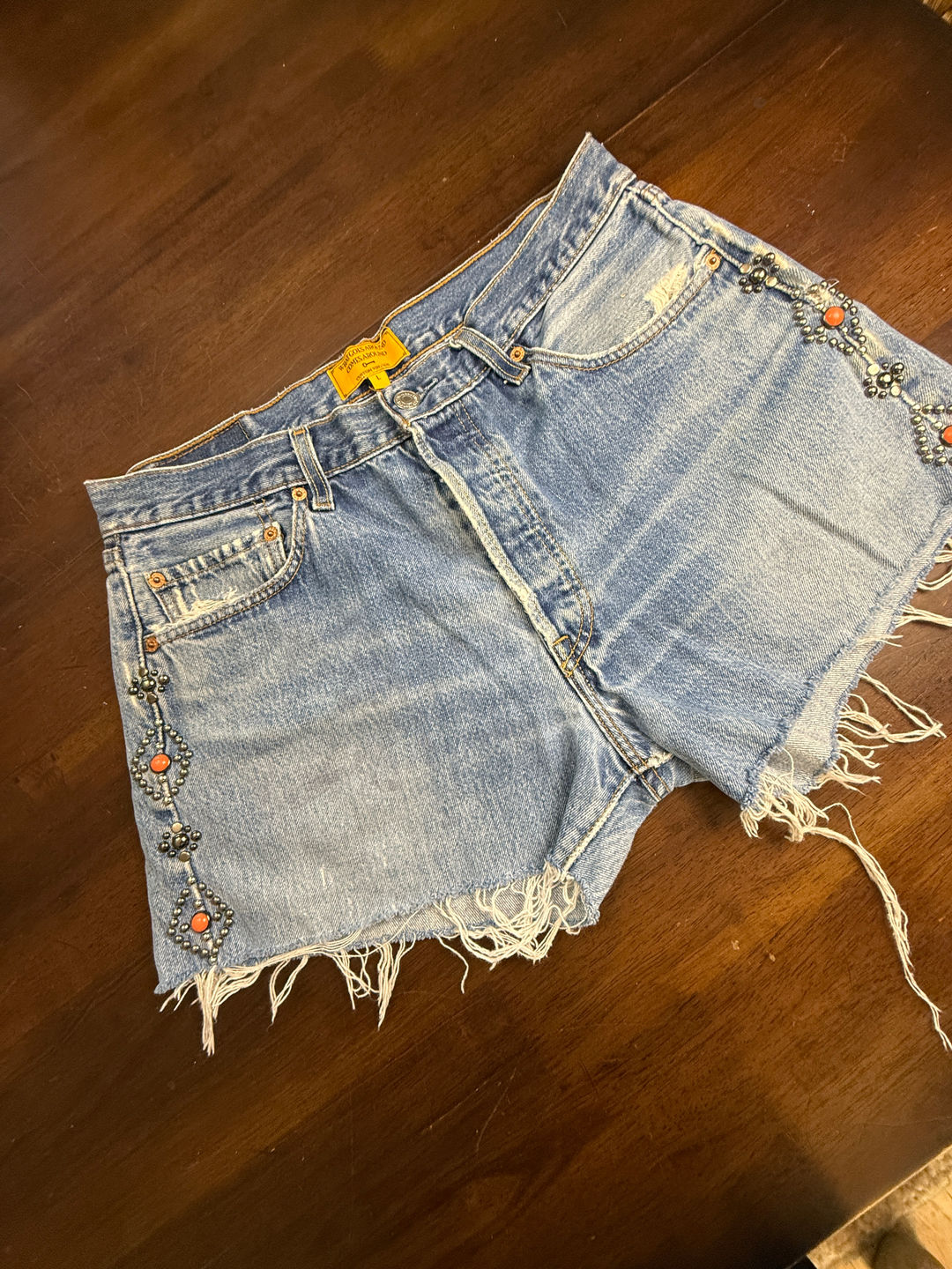What Goes Around Comes Around Levi's 501 Custom Vintage Studded Denim Short L
