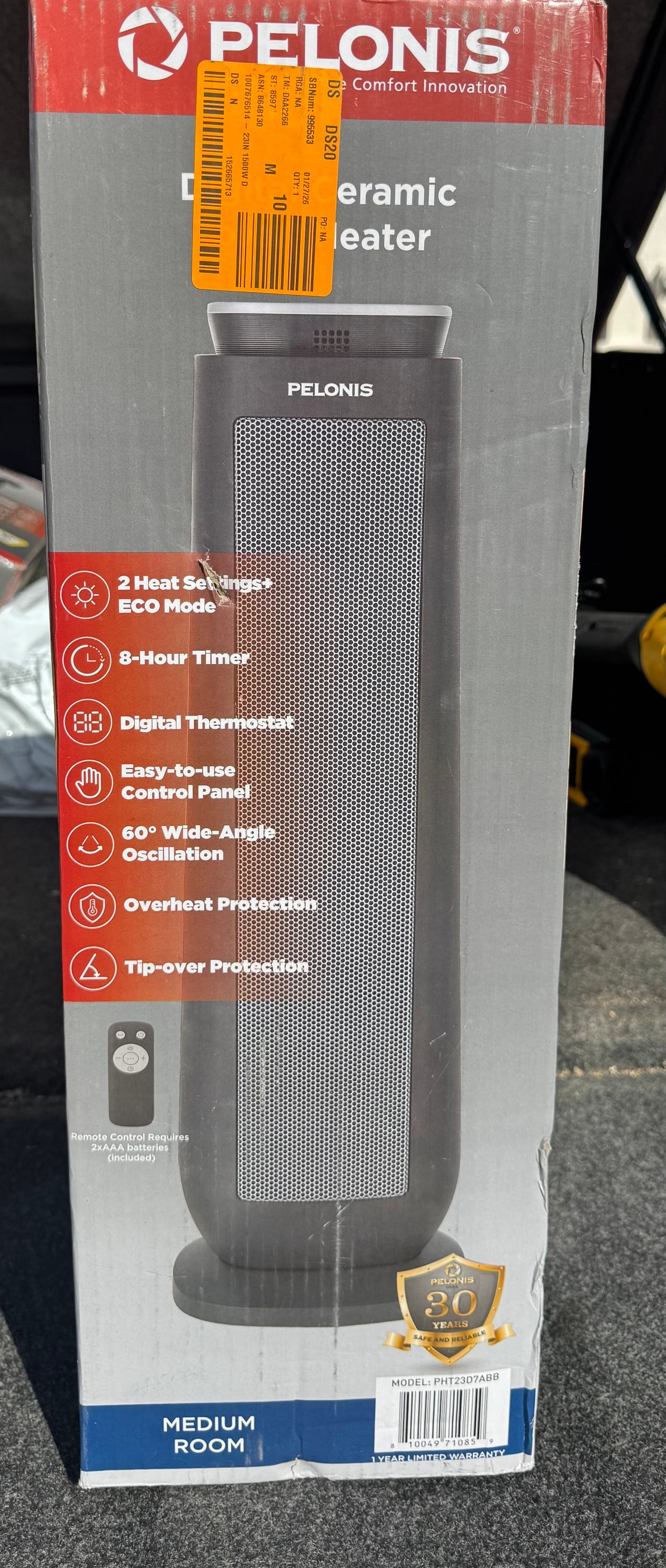 Pelonis PHT23D7ABB Digital Ceramic Tower Heater