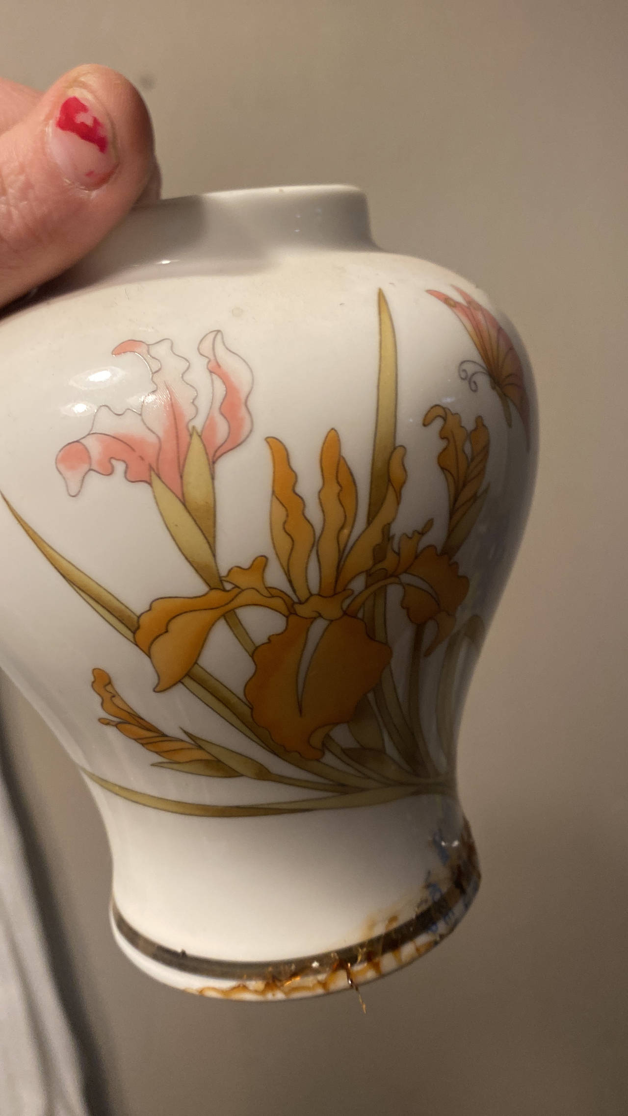 Franklin Mint The Garden Iris Porcelain Vase