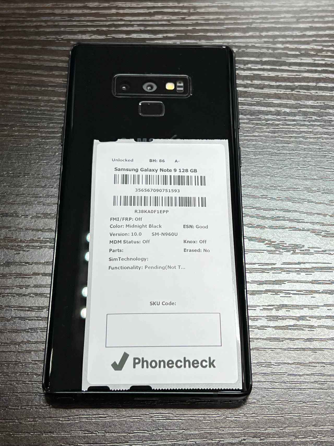 Samsung Galaxy Note 9 128GB Midnight Black Unlocked