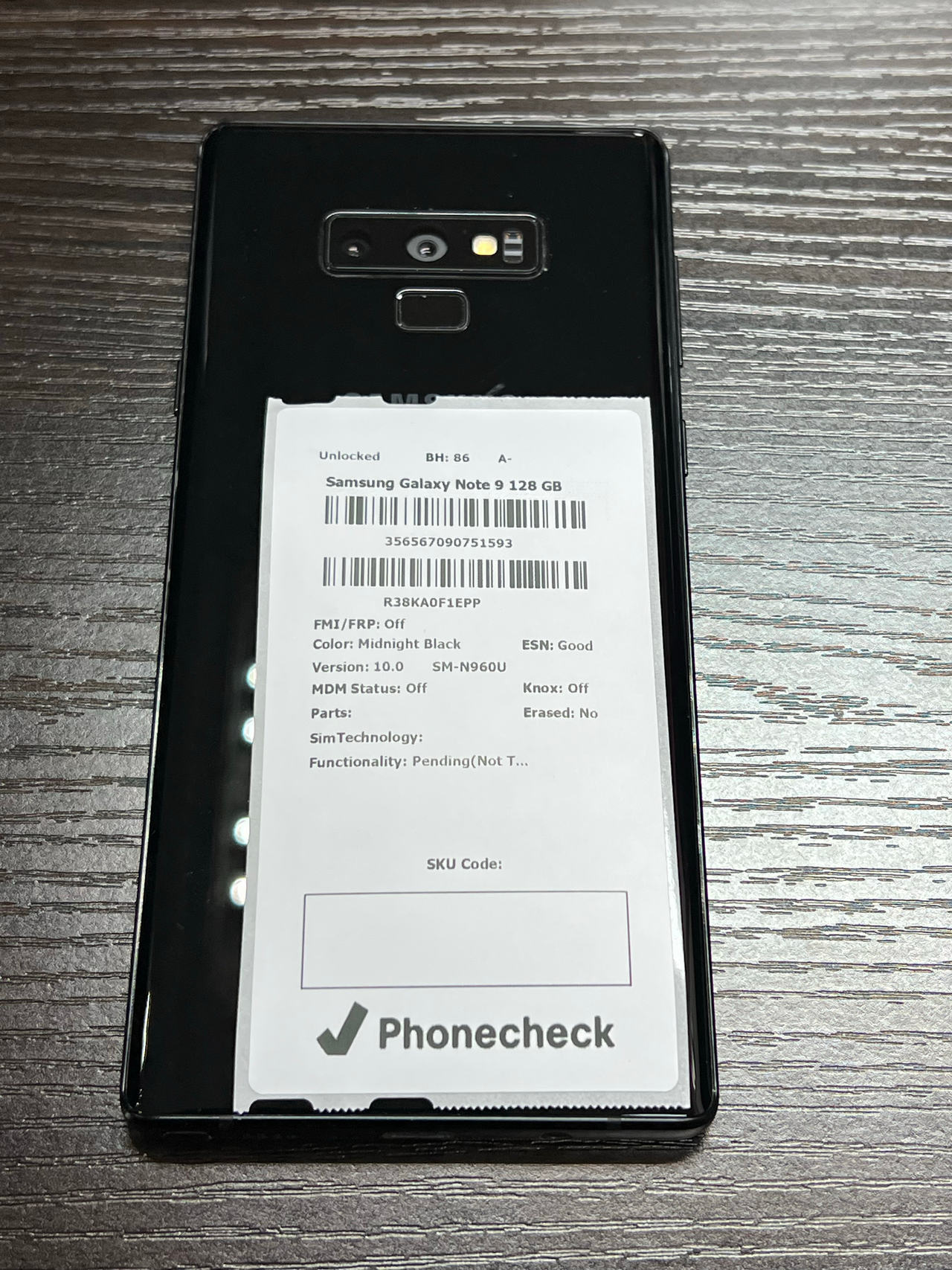 Samsung Galaxy Note 9 128GB Midnight Black Unlocked
