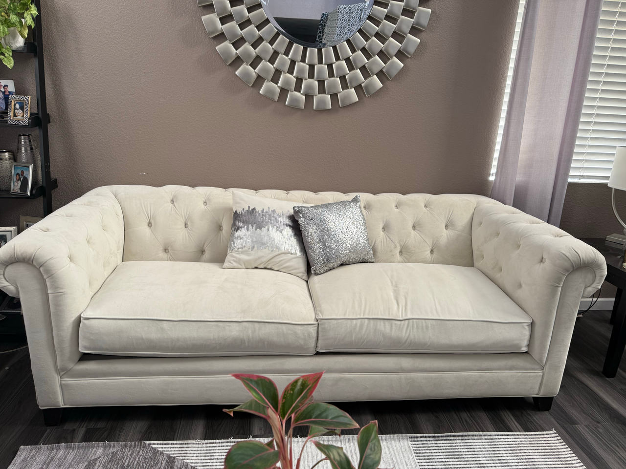 Velvet soft cream white Sofa