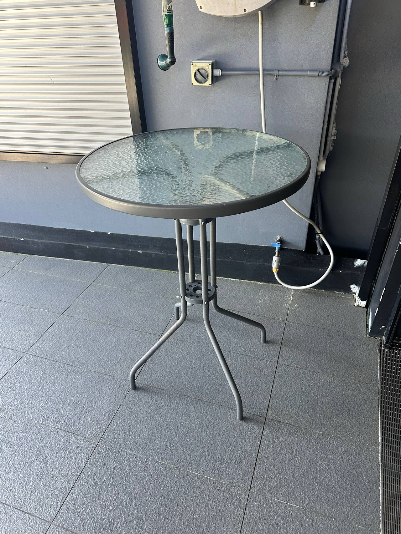 Outdoor Glass Top Bar Table