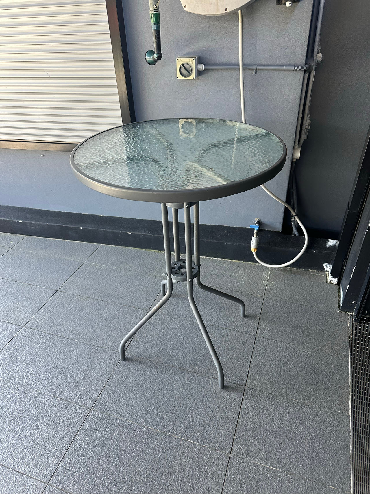 Outdoor Glass Top Bar Table
