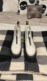 Dr. Martens Sinclair White Leather Platform Boots - Image 1