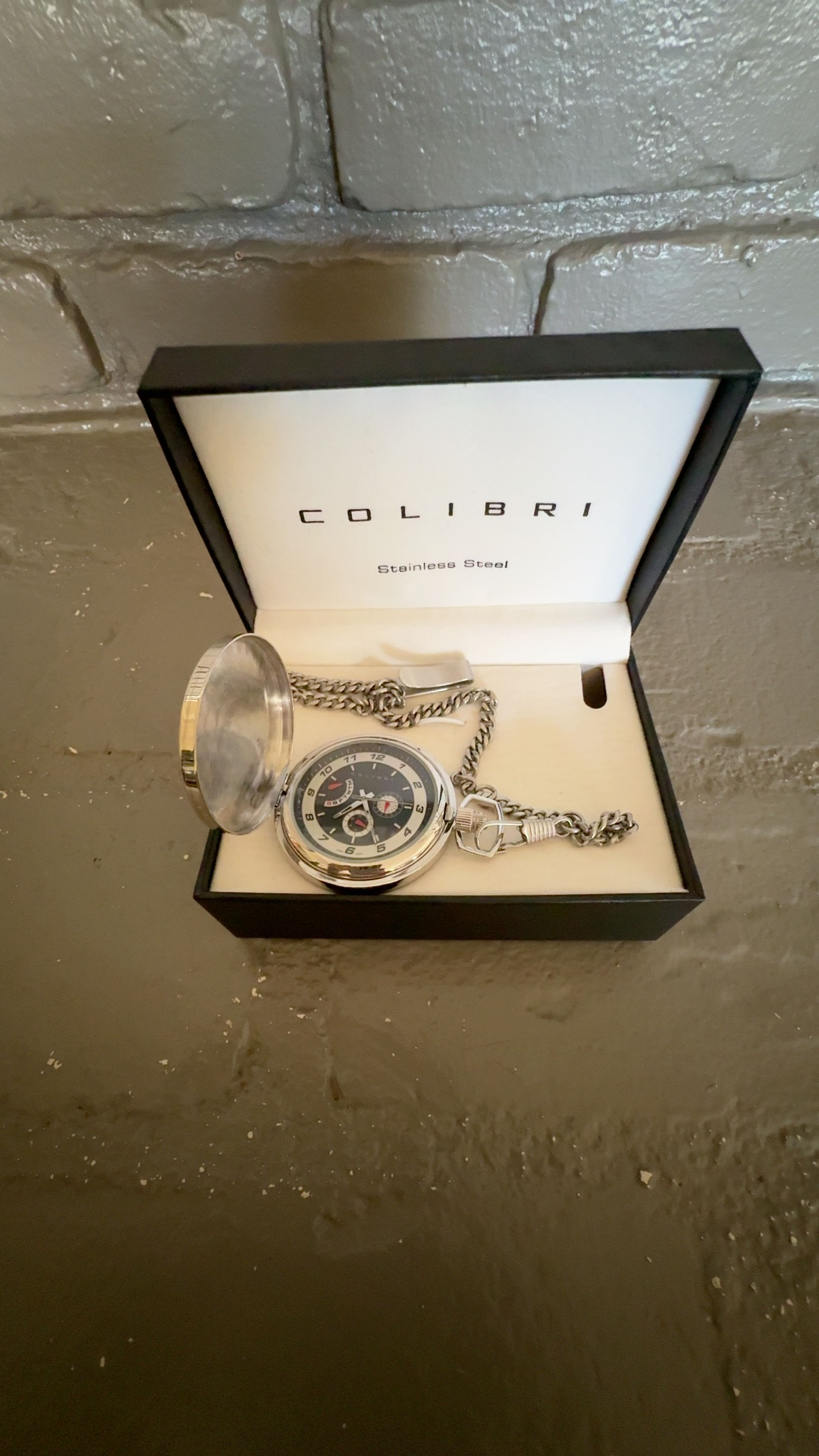 Colibri stainless steal pocket watch 