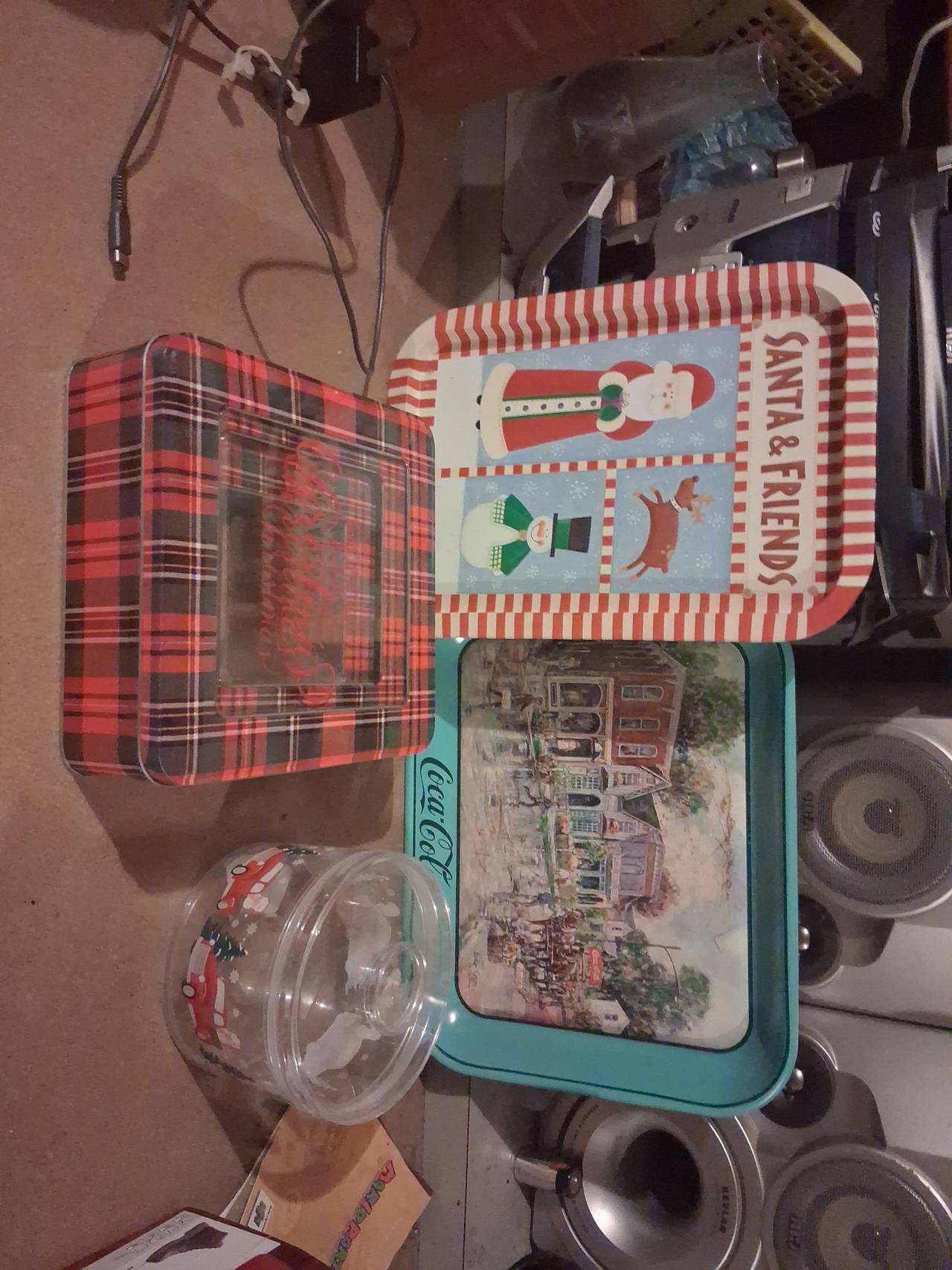 Coca-Cola Christmas Serving Tray and Holiday Tins