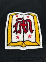 Black Vintage Varsity Cardigan Sweater - Image 2