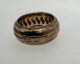 TFS by Roberto Coin Sterling w/Gold Plating Textured Band Ring Size 7 - Image 1