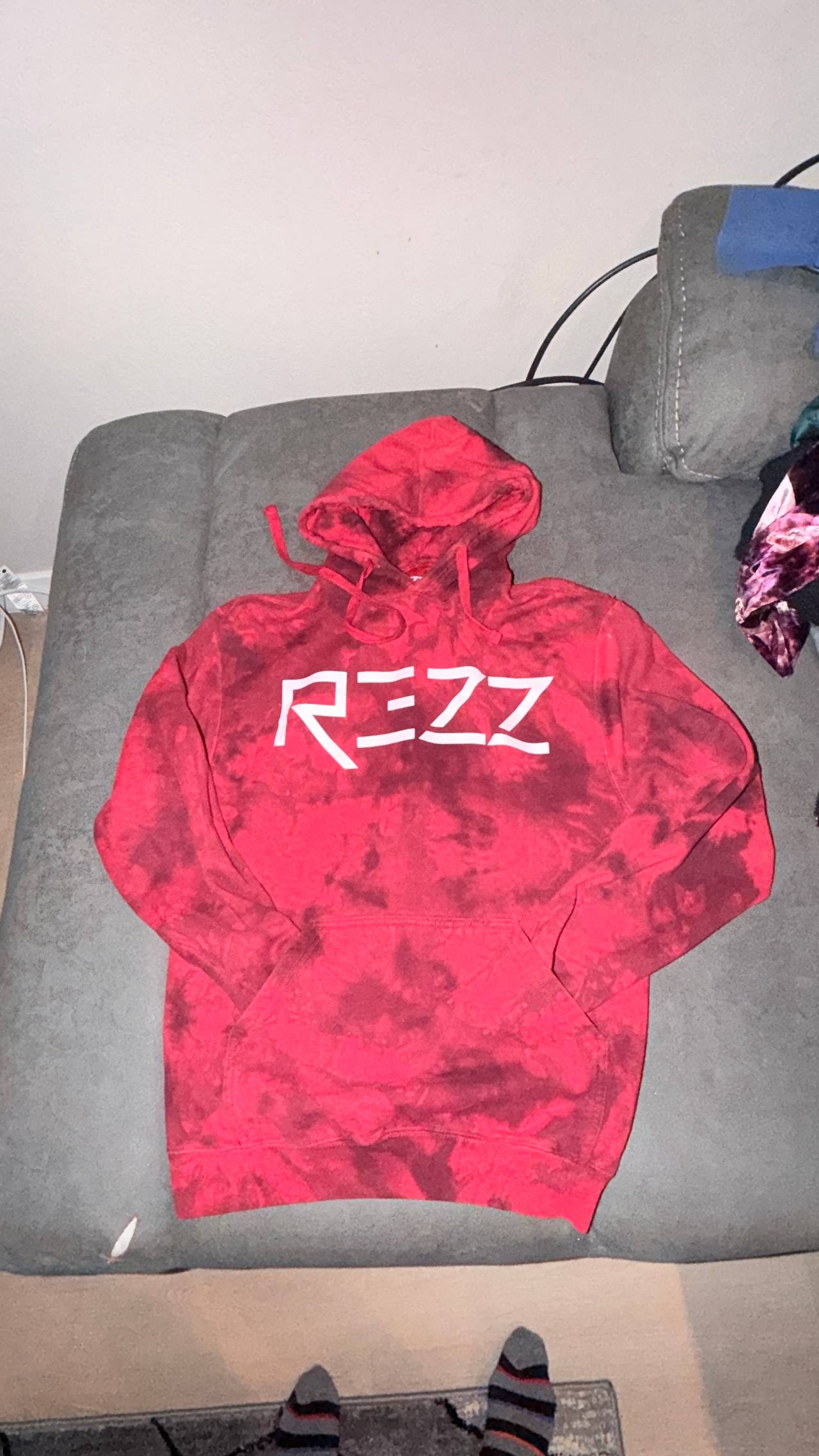 REZZ Red Tie-Dye Logo Hoodie