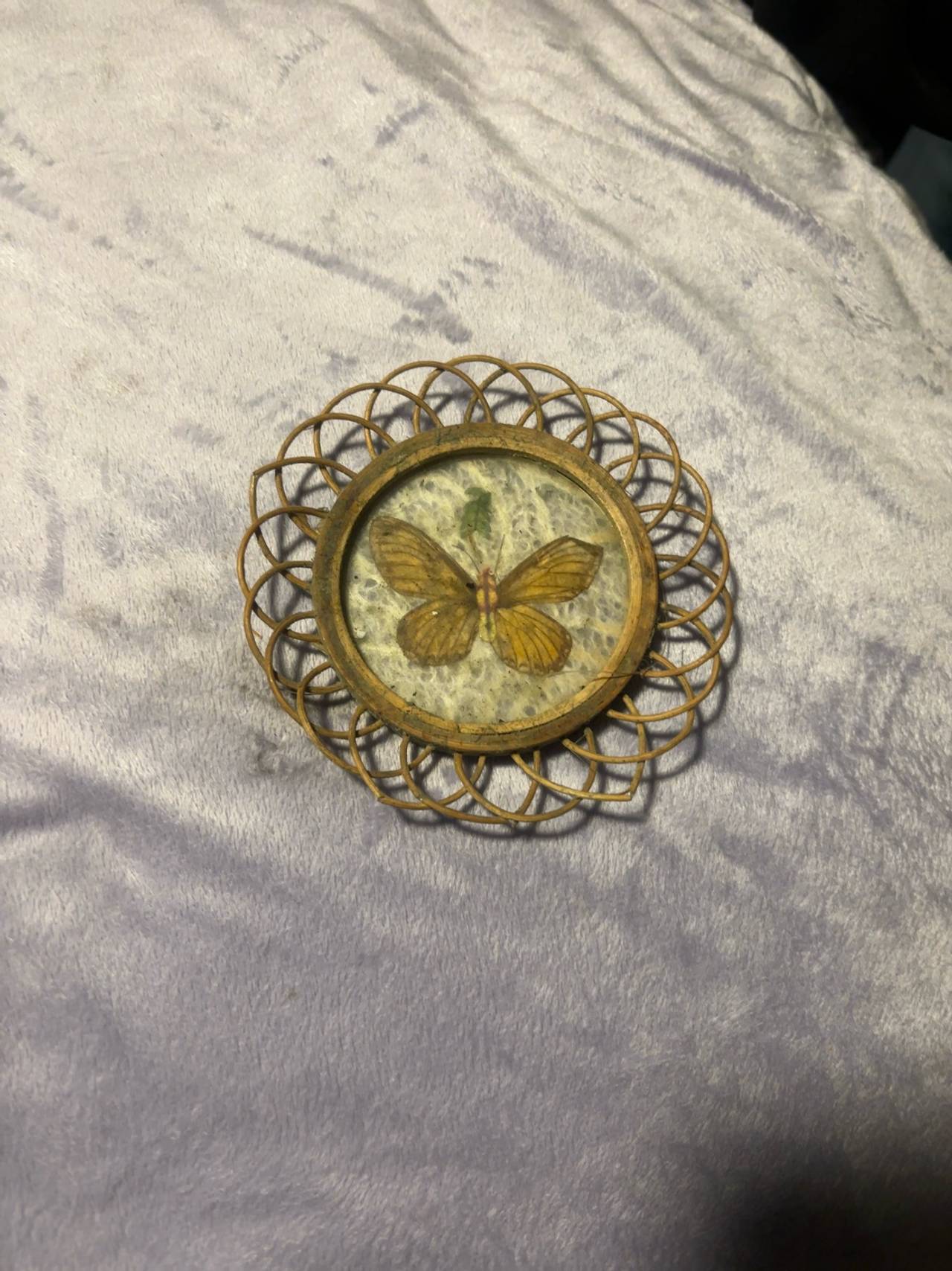 Vintage Butterfly Bamboo Coaster Set - 6 Pieces