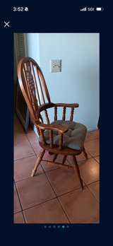 Round Oak Pedestal Dining Table with Claw Feet, Leaf, and 6 Chairs - Image 4