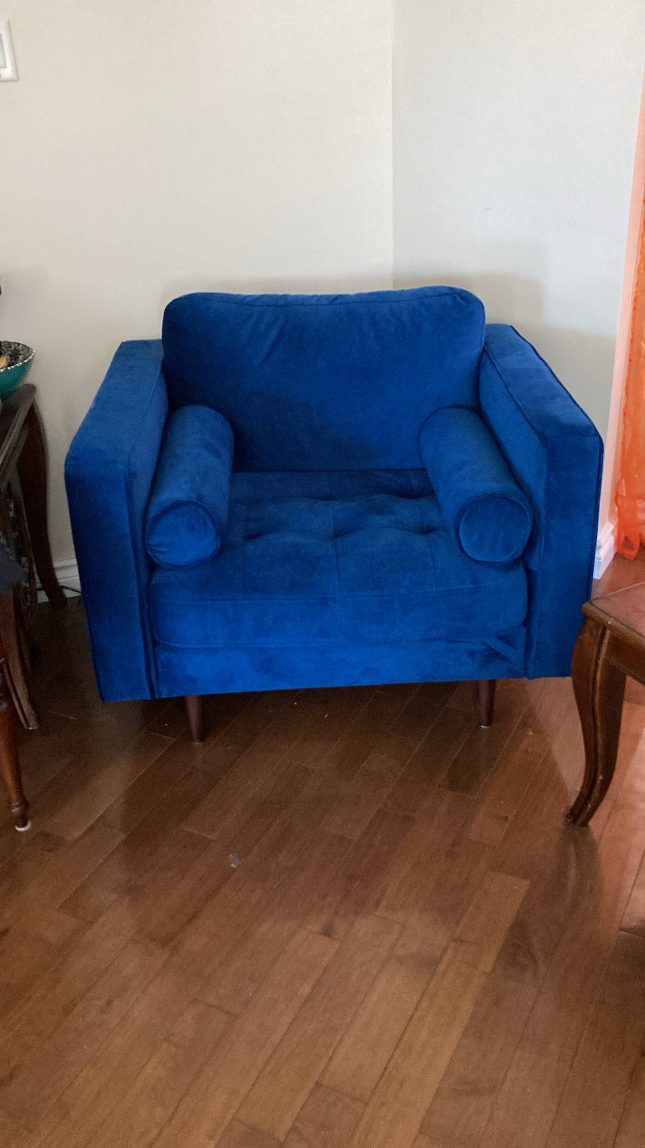 Blue Velvet Armchair - Structube Kinsey