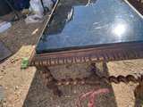 Antique black carved oak low table with lion-leg design. - Image 8