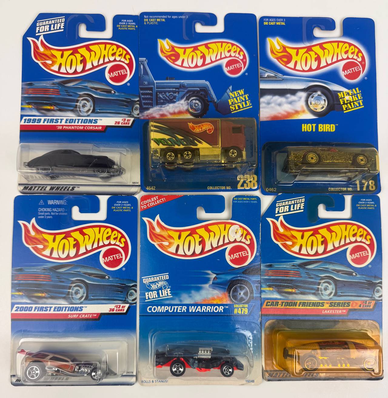 Hot Wheels Lot of 6 Sealed 1999 2000 First Editions Phantom Corsair Surf Crate +