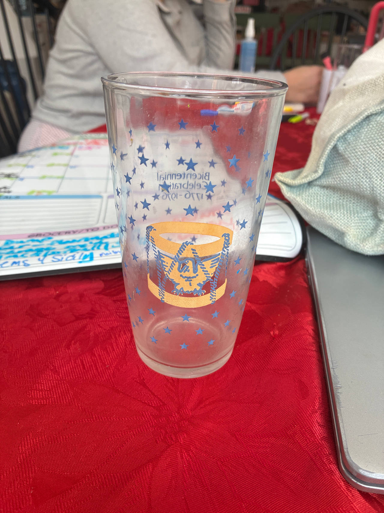 Vintage 1776-1976 Bicentennial Celebration Drum Glass